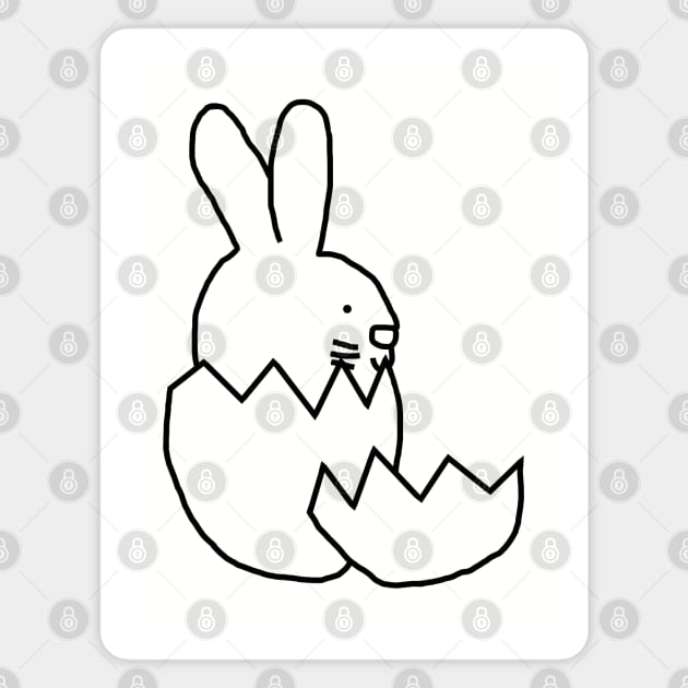 Cute Easter Bunny Hatching from Egg Outline Magnet by ellenhenryart